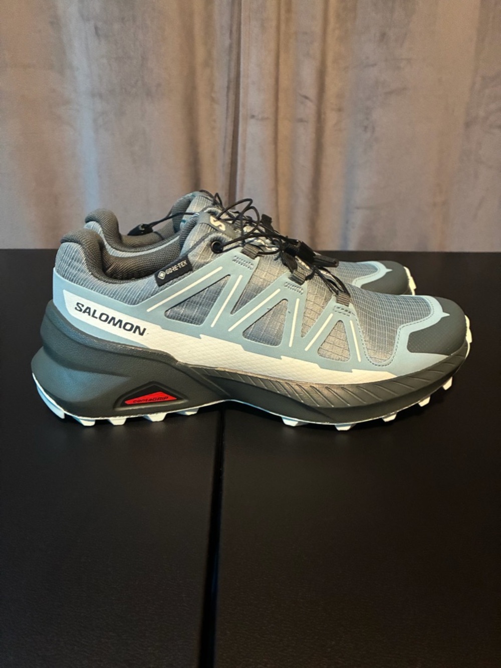 Salomon Speedcross 4 Gore-Tex GTX Gray and Light Blue Trail Running Shoes